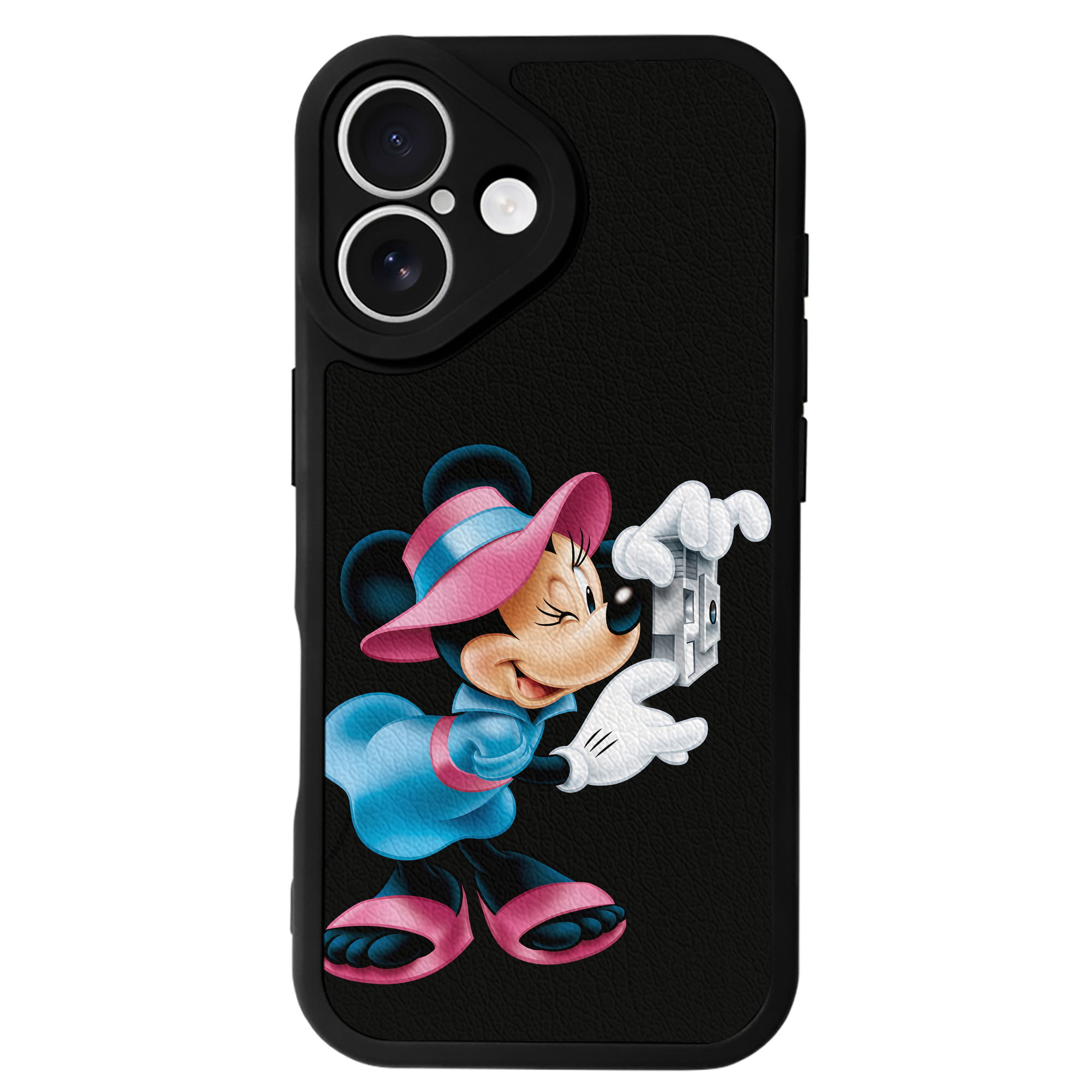（画像用） ミッキーマウス Mickey Mouse 【iPhone 16シリーズ対応】シリコンスマホケース（レザー調） 材質：シリコン